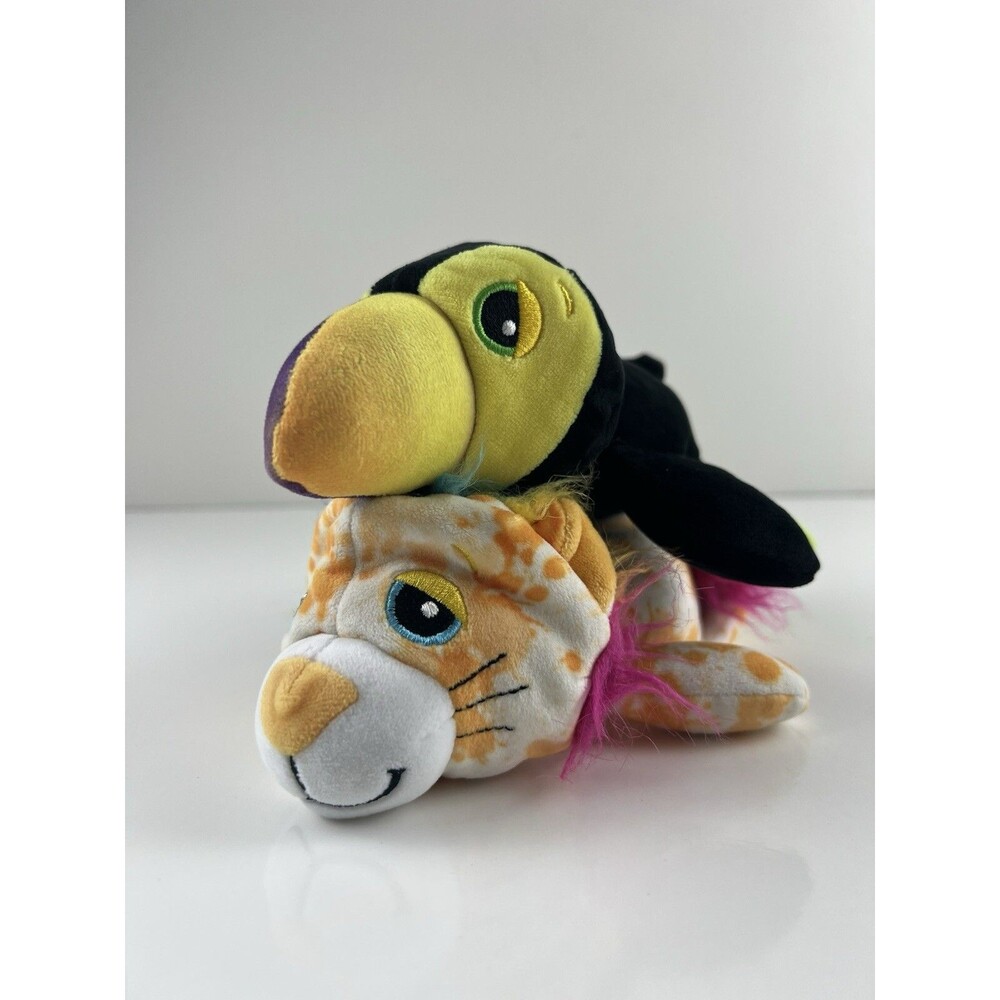 2 Cutetitos Fruititos Mini Plush 5" Stuffed Animal Bean Bag Plush Toucan & Lion